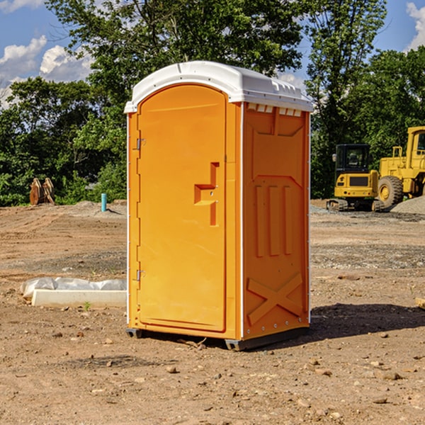 how often are the portable restrooms cleaned and serviced during a rental period in Barksdale